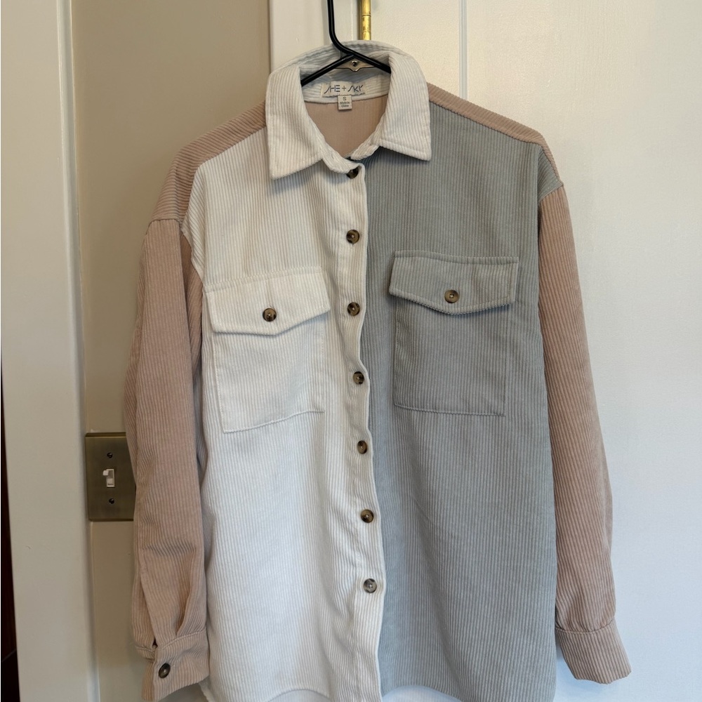 She + Sky Multicolor Corduroy Utility Jacket